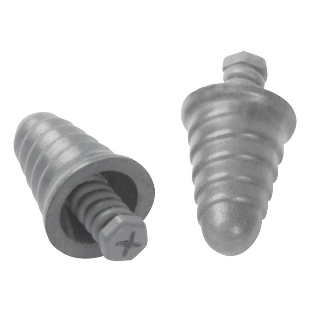 Next Skull Screws Earplug, Polyurethane, Silver, Uncorded