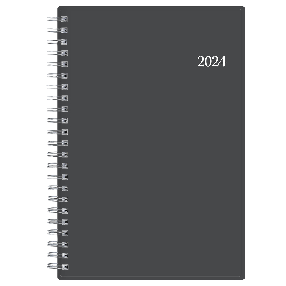 2024 Blue Sky Passages Weekly/Monthly Planning Calendar, 5in x 8in, Charcoal Gray, January to December 2024, 100010