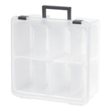 IRIS Divided Craft Bin, 15-1/4in x 15-1/8in x 6-3/4in, Clear