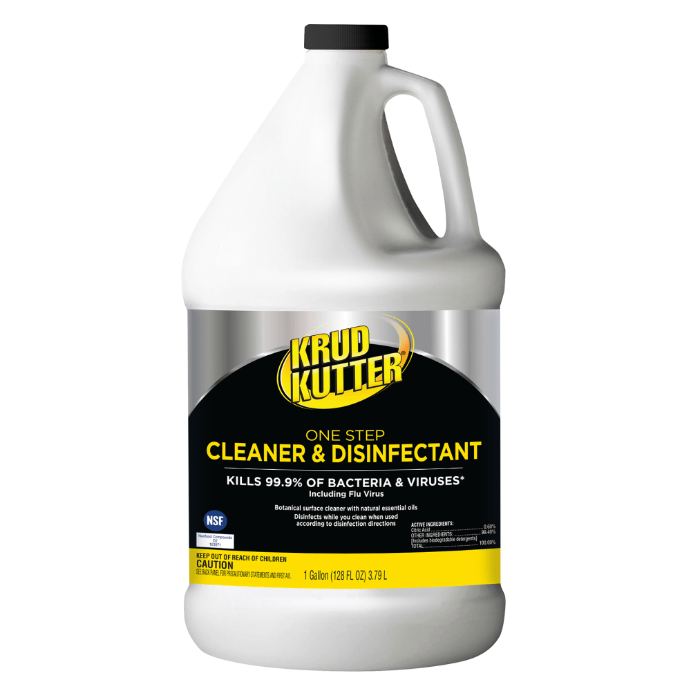 Krud Kutter Pro One-Step Cleaner and Disinfectant, 1 Gallon, Clear, Pack Of 4 Jugs