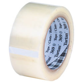 3M Tartan 369 Carton Sealing Tape, 2in x 55 Yd., Clear, Case Of 36