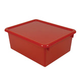 Stowaway 5in Letter Box With Lid, Small Size, 5in x 10 1/2in x 13in, Red, Pack Of 3