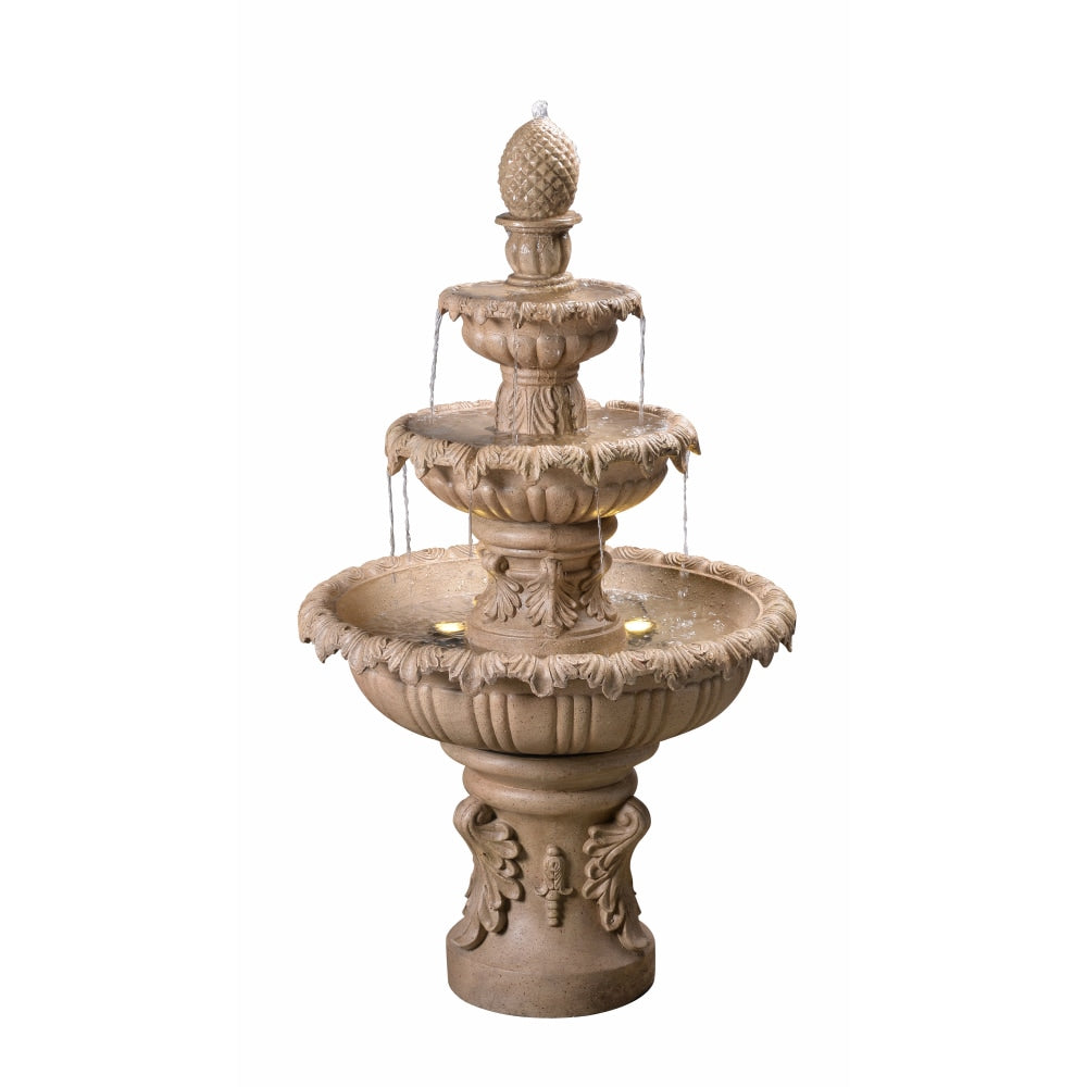 Kenroy Home Ibiza Outdoor Floor Fountain, 45inH x 5-1/2inW x 25-1/2inD, Sandstone