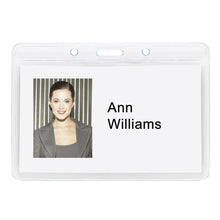 Load image into Gallery viewer, Office Depot Brand Plastic Badge Holders, 3-1/2in x 2-3/8in, Horizontal, Pack Of 12