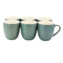 Load image into Gallery viewer, Elama 15-Oz. Mugs, Honeycomb, Turquoise, Set Of 6 Mugs