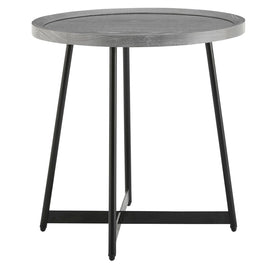 Eurostyle Niklaus Round Side Table, 22-1/8inH x 21-3/4inW x 21-3/4inD, Black/Gray