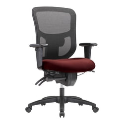 WorkPro 9500XL Series Big & Tall Ergonomic Mesh/Premium Fabric Mid-Back Chair, Black/Burgundy, BIFMA Compliant