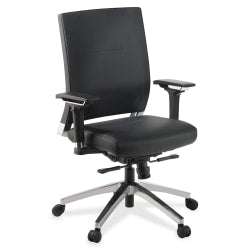 Lorell Executive Ergonomic Bonded Leather Swivel Chair, Black
