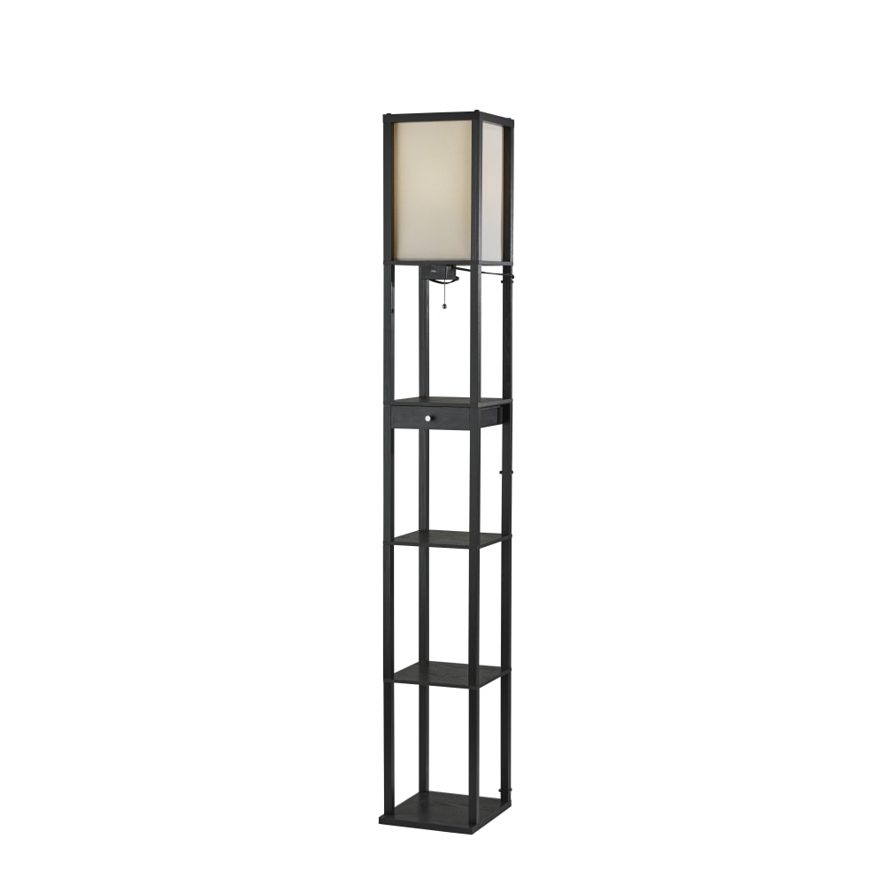 Adesso Simplee Shelf Floor Lamp With USB Port, 72inH, White/Black