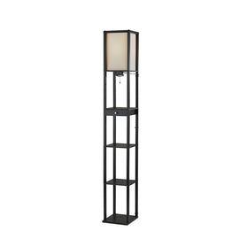 Adesso Simplee Shelf Floor Lamp With USB Port, 72inH, White/Black