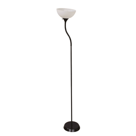 Adesso Simplee Gooseneck Torchiere, 71inH, White/Black