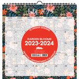 2023-2024 Willow Creek Press Monthly At A Glance Spiral Wall Art Calendar, 12in x 12in, Garden Blooms, July 2023 To June 2024