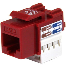 Load image into Gallery viewer, StarTech.com Cat6 Cable - Cat6 Keystone Jack - 110 Type Universal - Red - Ethernet Network Cable (C6KEY110RD) - Modular insert - CAT 6 - red - 1 port - for P/N: WIRC6CMPBLU