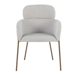 LumiSource Milan Chairs, Light Gray Noise/Antique Brass, Set Of 2 Chairs
