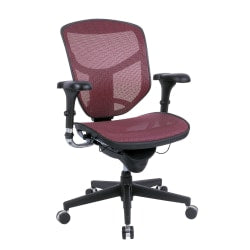 WorkPro Quantum 9000 Series Ergonomic Mesh/Mesh Mid-Back Chair, Black/Red, BIFMA Compliant