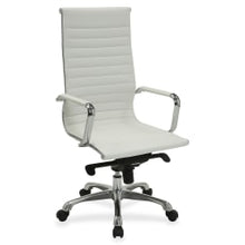 Load image into Gallery viewer, Lorell Modern Ergonomic Bonded Leather High-Back Chair, White