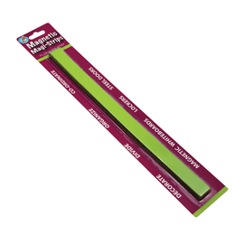 Ashley Productions MAGI-STRIPS Magnetic Strips, 12inH x 13/16inW x 1/16inD, Lime Green, 12 Strips Per Pack, Set Of 5 Packs
