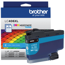 Load image into Gallery viewer, Brother Genuine LC406XLC Cyan High-Yield INKvestment Tank Ink Cartridge