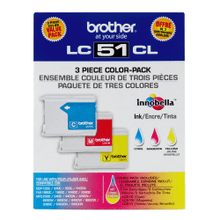 Load image into Gallery viewer, Brother LC51 Cyan, Magenta, Yellow Ink Cartridges, Pack Of 3, LC513PKS