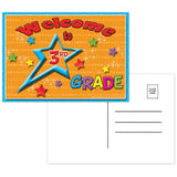 Top Notch Teacher Products Welcome To 3rd Grade Postcards, 4 1/2in x 6in, Multicolor, 30 Postcards Per Pack, Bundle Of 12 Packs