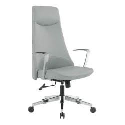 Office Star Dillion Ergonomic Antimicrobial Fabric High-Back Office Chair, Steel
