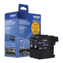 Load image into Gallery viewer, Brother LC107 Black High-Yield Ink Cartridges, Pack Of 2, LC107BK