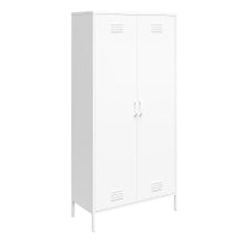 Load image into Gallery viewer, Ameriwood Home Mission District Tall 2-Door Metal Locker Cabinet, 72-7/8inH x 35-7/16inW x 15-3/4inD, White