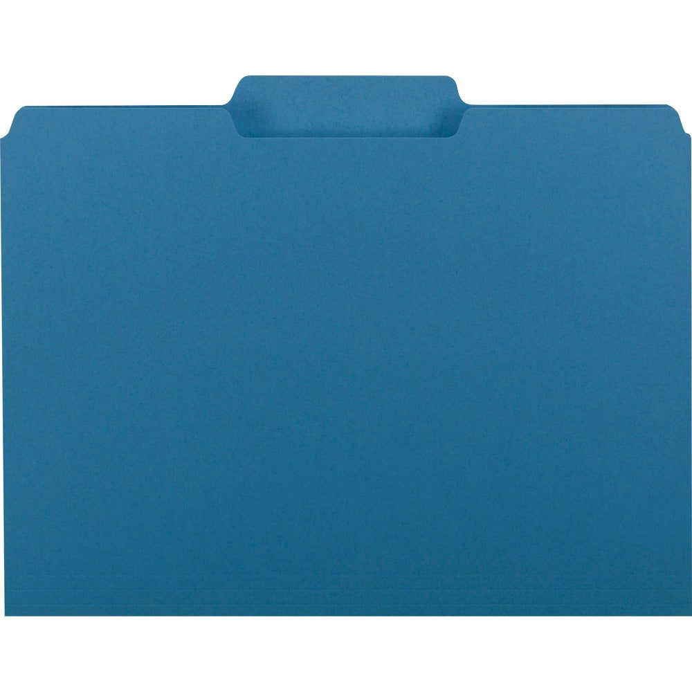 Smead Interior Folders, Letter Size (8 1/2in x 11in), 3/4in Expansion,1/3 Tab Cut, Sky Blue, Box Of 100
