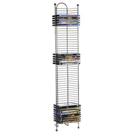 Atlantic Nestable DVD Tower - 42.5in x 9in x 8in - 52 x DVD - Steel - Gunmetal