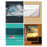 Inkology 2-Pocket Portfolios, 11-3/4in x 9-1/2in, Letter Size, Inspirational Designs, Pack Of 24 Portfolios
