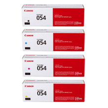 Load image into Gallery viewer, Canon 054 Black And Cyan, Magenta, Yellow Toner Cartridges Combo, Pack Of 4, 3024C001,3023C001,3022C001,3021C001