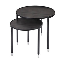 Load image into Gallery viewer, Adesso Blaine Nesting Tables, Round, Black, Set Of 2 Tables