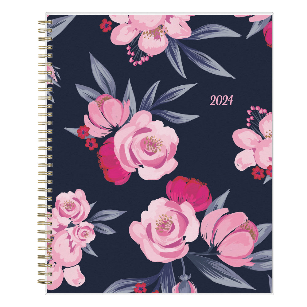 2024 Blue Sky Mimi Pink Frosted Weekly/Monthly Planning Calendar, 8-1/2in x 11in, Pink, January to December 2024, 137264