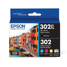 Load image into Gallery viewer, Epson 302XL Black/302 Claria Premium Tri-Color High-Yield Ink Cartridges, Pack Of 2, T302XL-BCS