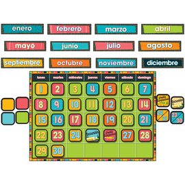 Carson-Dellosa Bulletin Board Set, Stylin Stripes Spanish Calendar