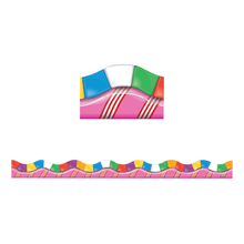 Load image into Gallery viewer, Eureka Wide Die-Cut Deco Trim Borders, Dimensional Look, 3 1/4in x 37in Strips, Candy Land, Pack Of 12