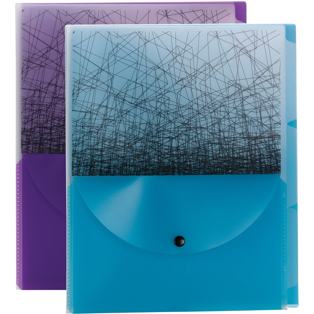 Smead 1/3 Tab Cut Letter Organizer Folder - 8 1/2in x 11in - 3 Divider(s) - Purple, Teal - 2 / Pack