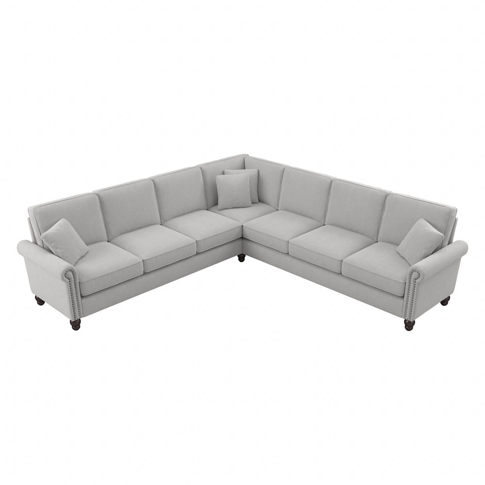 Bush Furniture Coventry 111inW L-Shaped Sectional Couch, Light Gray, Standard Delivery