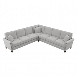Bush Furniture Coventry 111inW L-Shaped Sectional Couch, Light Gray, Standard Delivery