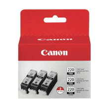 Load image into Gallery viewer, Canon PGI-220 Black Ink Cartridges, Pack Of 3, 2945B004