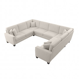 Bush Furniture Stockton 125inW U-Shaped Sectional Couch, Light Beige, Standard Delivery