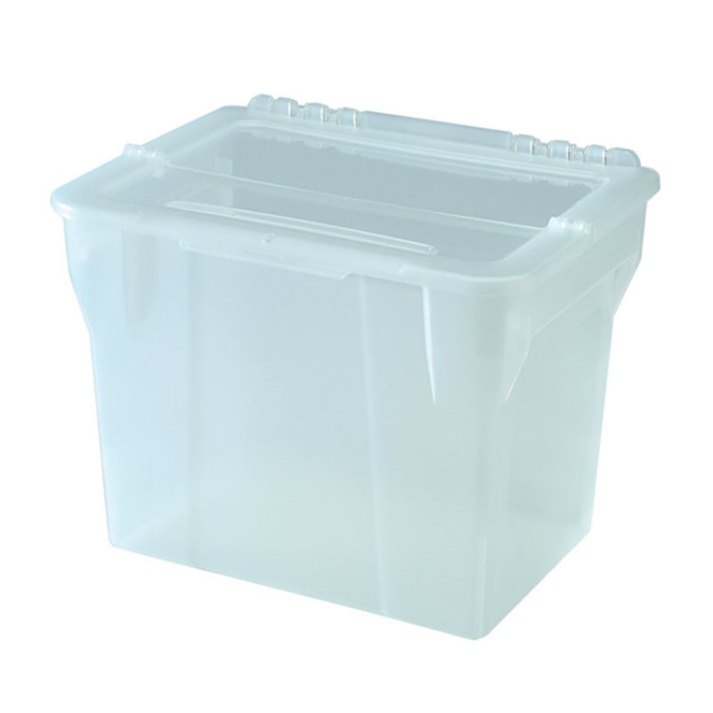 IRIS Split-Lid File Boxes, Letter Size, 10-2/3in x 14-1/3in x 11-1/2in, Clear, Pack Of 4 File Boxes