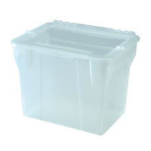 Load image into Gallery viewer, IRIS Split-Lid File Boxes, Letter Size, 10-2/3in x 14-1/3in x 11-1/2in, Clear, Pack Of 4 File Boxes