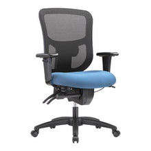 Load image into Gallery viewer, WorkPro 9500XL Series Big &amp; Tall Ergonomic Mesh/Premium Fabric Mid-Back Chair, Black/Sky Blue, BIFMA Compliant