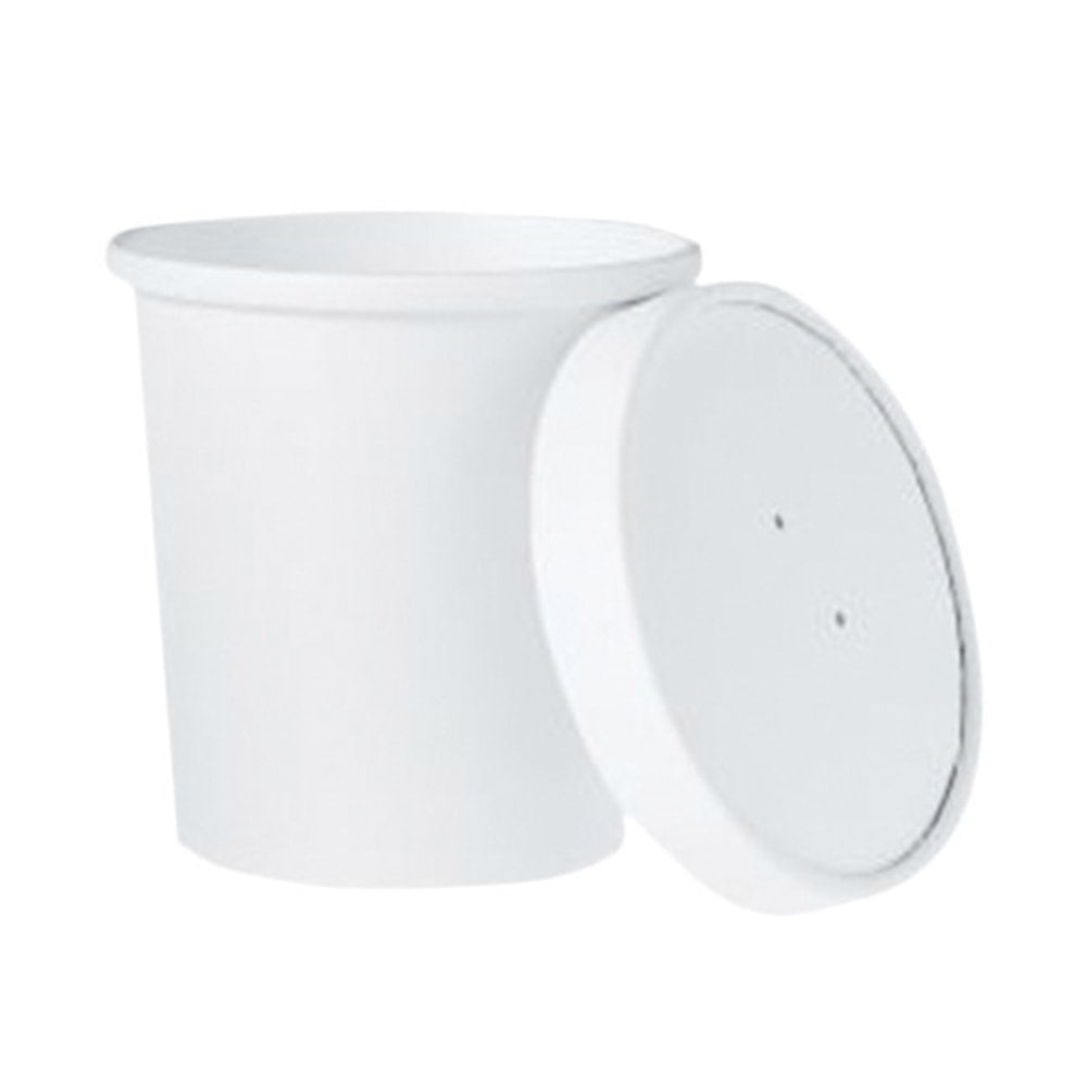 Dart Flexstyle Paper Food Containers With Lids, 3-15/16in x 3-15/16in, White, Pack Of 250 Containers