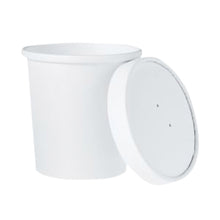 Load image into Gallery viewer, Dart Flexstyle Paper Food Containers With Lids, 3-15/16in x 3-15/16in, White, Pack Of 250 Containers