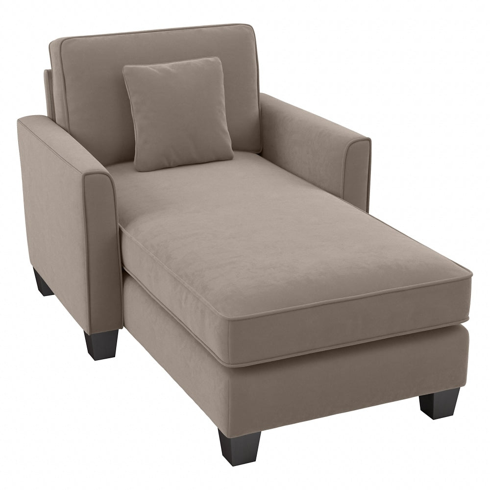 Bush Furniture Flare Microsuede Fabric Chaise Lounge With Arms, Tan, Standard Delivery