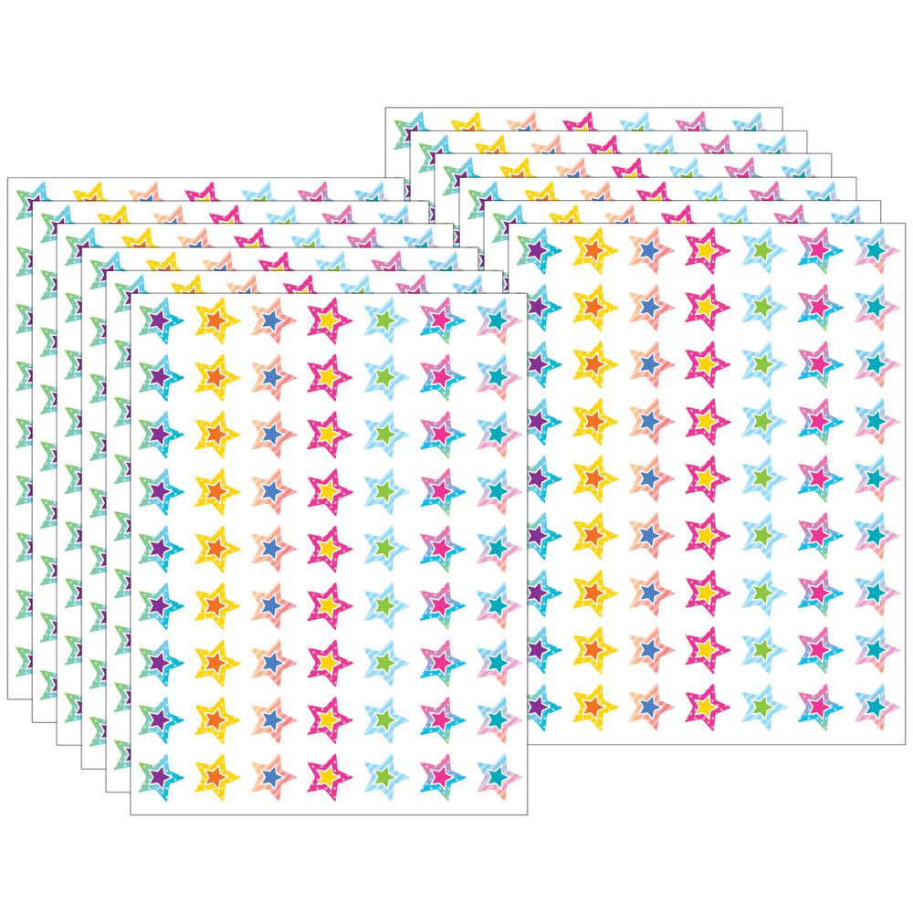 Teacher Created Resources Mini Stickers, Colorful Vibes Stars, 378 Stickers Per Pack, Set Of 12 Packs