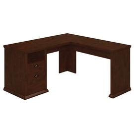 Bush Business Furniture Yorktown 61inW L-Shaped Corner Desk, Antique Cherry, Standard Delivery