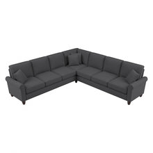 Load image into Gallery viewer, Bush Furniture Hudson 111inW L-Shaped Sectional Couch, Charcoal Gray Herringbone Fabric, Standard Delivery